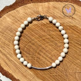 Magnesite Beaded Tube Bracelet